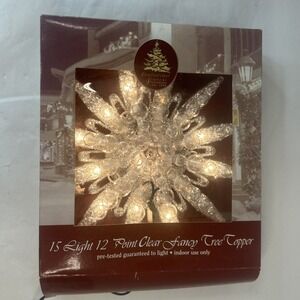 Enchanted Forest Clear Fancy Star Tree Christmas Topper